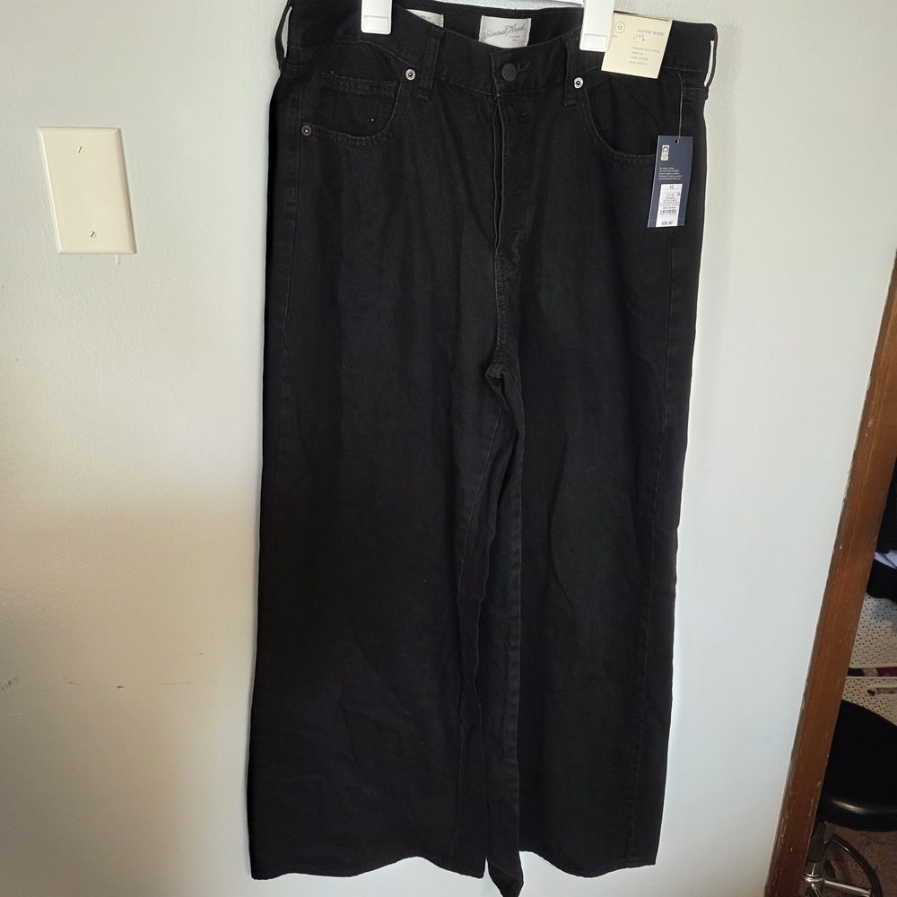 Universal Thread Black Super Wide-Leg Jeans
